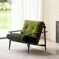 Italian minimalist living room retro solid wood casual chair designer modern casualaccessible luxury fabric single sofa chair