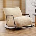 Medieval style rocking chair living room for homeretro cashmere lazy casual lounge chair cream style single sofa chair