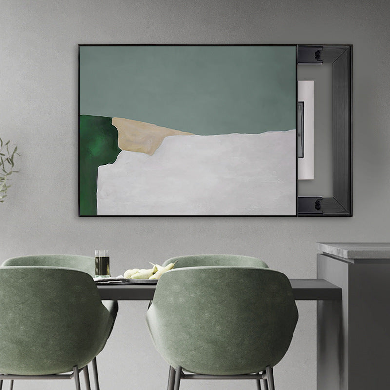 Customized wabi-sandy wind abstract living room meter box decorative painting Nordic wind push-pull electric box hanging painting weak electric box blocking painting