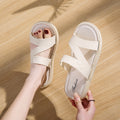 Fashionable women's outdoor slippers - summer comfort, lightweight flat sandals, non-slip casual slides for outdoor, beach, and seaside wear