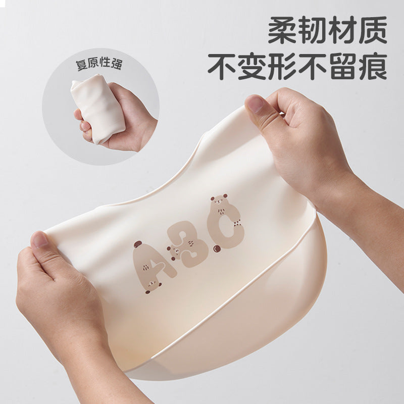 Baby silicone bibs maternal and infant products waterproofkids stereo bibs baby saliva rice pockets anti-dirty no-wash personalized