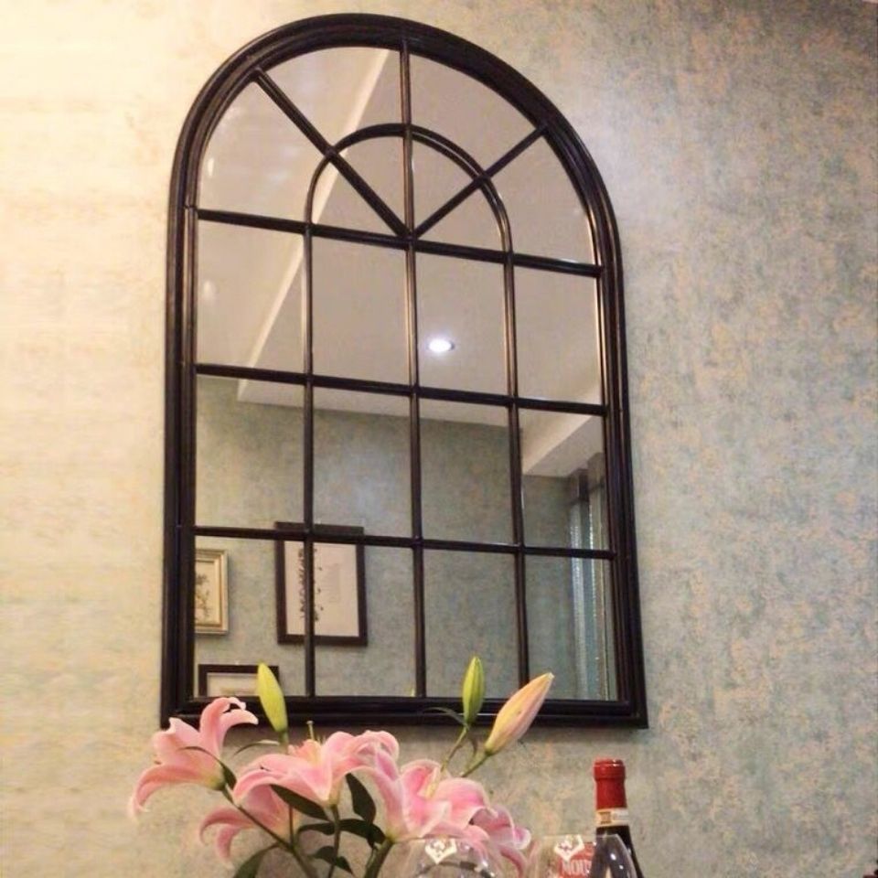 American iron art ji mirror wall decoration living room background wall pendant decoration b&b entrance wall creative wall hanging wall