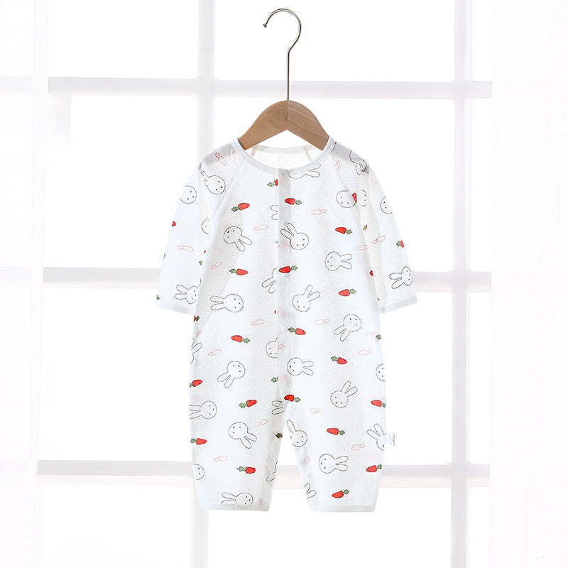Baby rompers summer thin air conditioning suit baby pure cotton pajamas onesie newborn clothes long sleeve spring and summer outfit