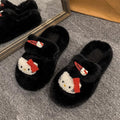 Women's fuzzy slippers - 2024 new fashion, versatile, cute, trendy, thick-soled, non-slip, home cotton slippers, thong sandals