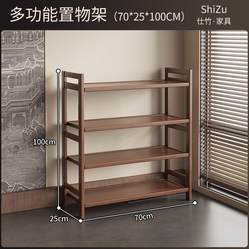 Solid wood chinoiserie tea set storage rack tea ornaments display rack tea cabinet small tea room storage cabinet