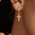 Amazon cross-border new product crown cross pendant earrings niche style design fashiontrendyeleganteasiest for match earrings