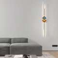 Minimalist long living room grille background wall ambient light zhongshan casual modern creative study bedroom bedside wall lamp
