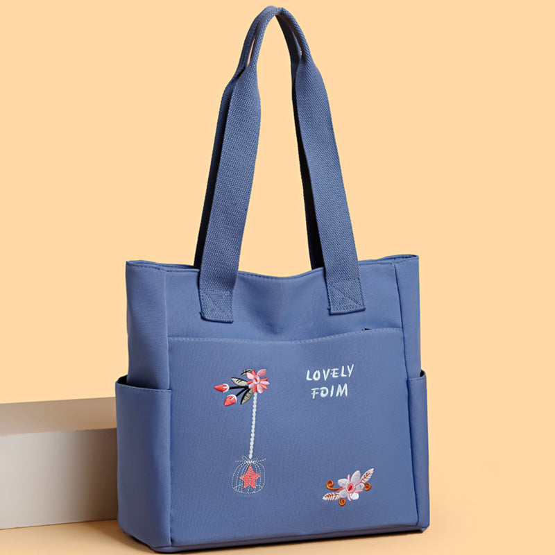 New fashion embroidered tote bag - women's large capacity versatile shoulder bag - trendy lightweight tote - mom bag