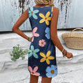 wholesale women's short-sleeved dresses, fashionable women's dresses for spring, summer, and autumn, new cross-border printed designs