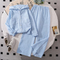 Girls' outfit set:  spring/summer new style - chic striped long-sleeve shirt & casual pants - kids' sun protection two-piece set