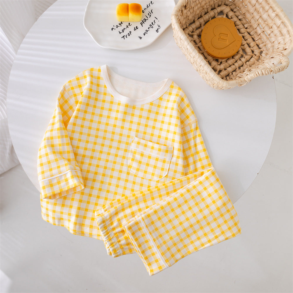 new children's pajamas: boys' spring/autumn long-sleeve cotton pajamas, baby & girls' big kids' loungewear, home wear