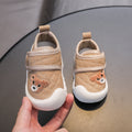 Bear autumn new arrival soft leather toddler shoes 01-2 years old girl beginner flats men baby anti-kick shoes