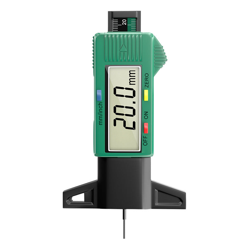 Electronic tire tread depth gauge - digital display, waterproof, stainless steel metal head