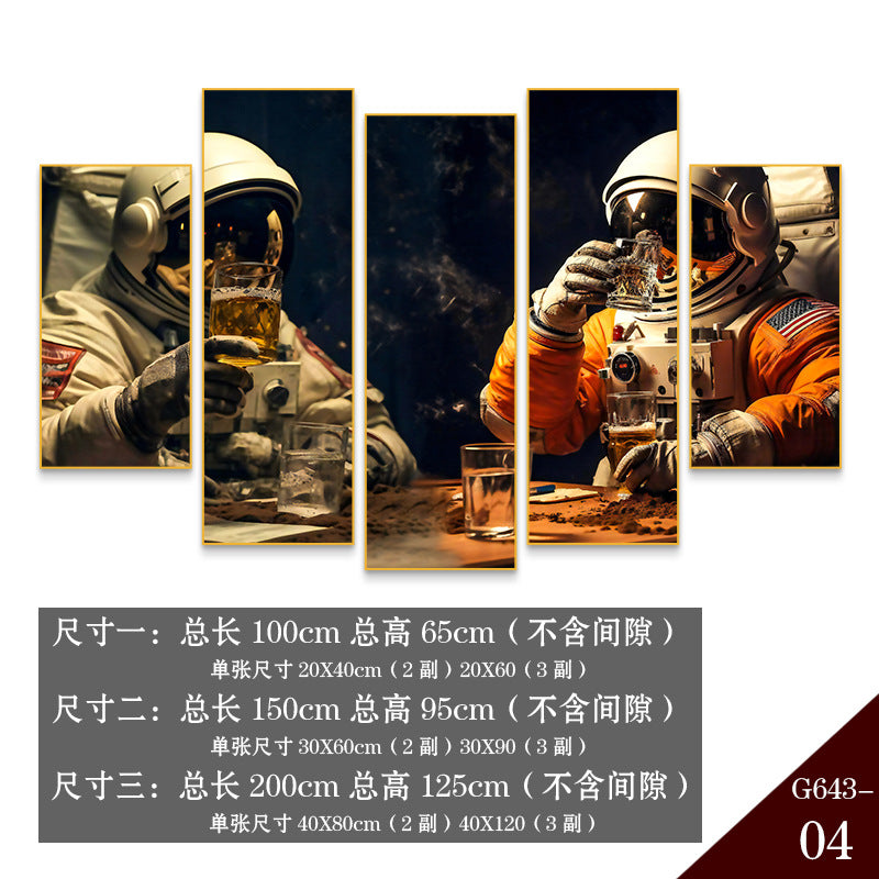 Bar wall decoration painting astronauts astronauts KTV background wall hanging painting Qingba pub nightclub box mural