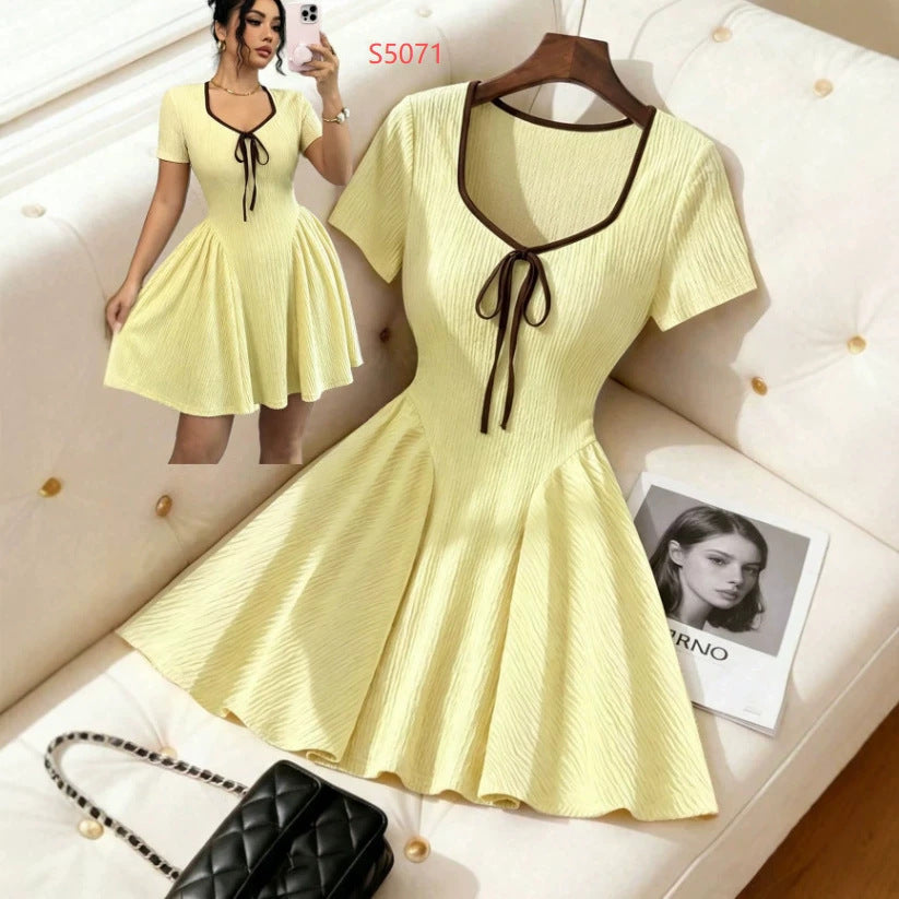 gentle style elegant mini dress summer new plus size french lace patchwork design knitted dress for women