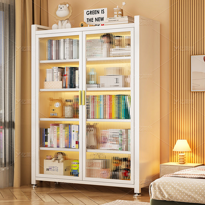 Kitchen steel storage rack floor-standing multi-layer for home microwave bowl storage cabinet dustproof multifunctional cabinet storage cabinet