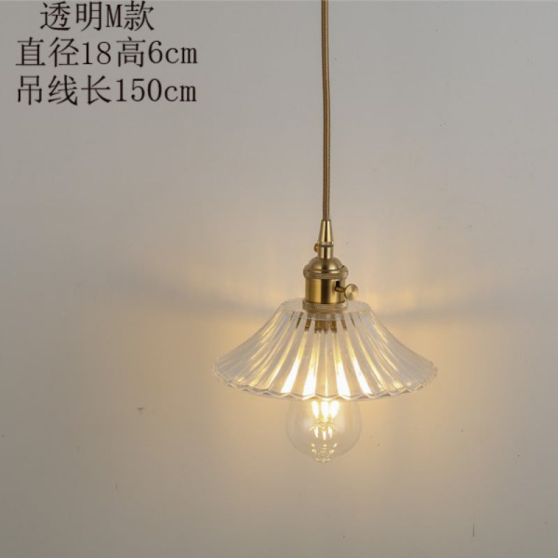 Bedside chandelier Nordic creative retro glass chandelier simple personality fashion bar restaurant bar lighting