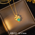 European and american full diamond bow necklace women's light luxury minimalist three-piece set new high-end pendant earrings ring jewelry
