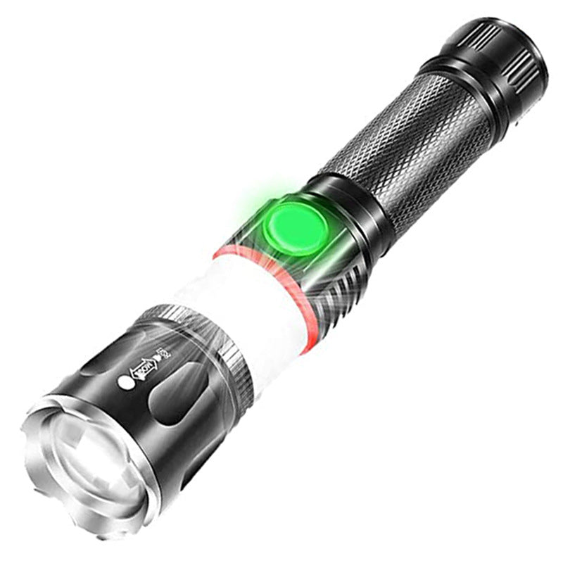 Cross-mirror LED mini zoom T6 strong light flashlight, outdoor lighting long-range zoom direct charging strong magnetic flashlight wholesale