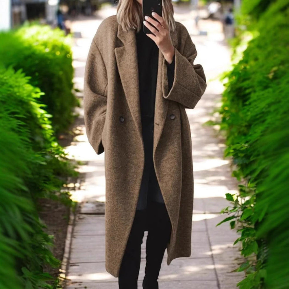 winter cross-border fashion  independent station  women's multi-color multi-size woolen long windbreaker outwear