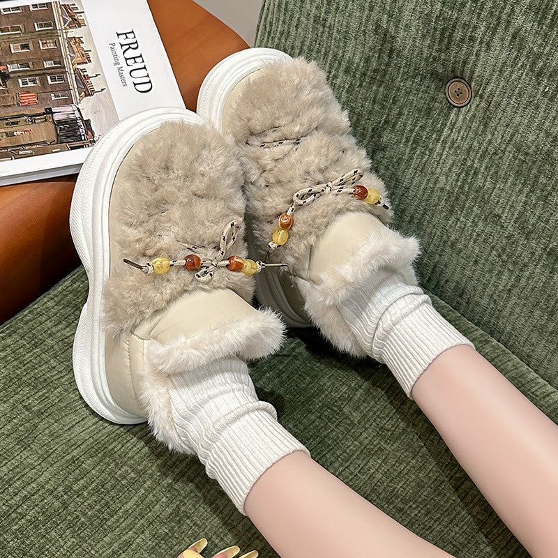 plus sizethick solefashion sports cotton boots for women  winternew arrivalfleece-linedthickenedfashionthick soleincrease
