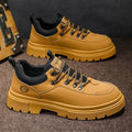 Men's spring 2025 new outdoor work boots: black british style martin boots for work, casual, and labor protection