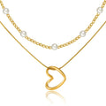 Double-layered pearl necklace for women stylishelegancecasual natural stone beaded clavicle chain fashionclassy sense necklace