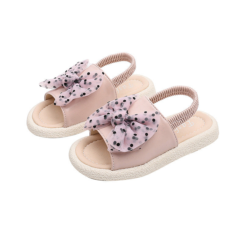 Vancahao niche design girls' bowknot princess sandals -  summer new arrivals - kids' slip-on beach sandals