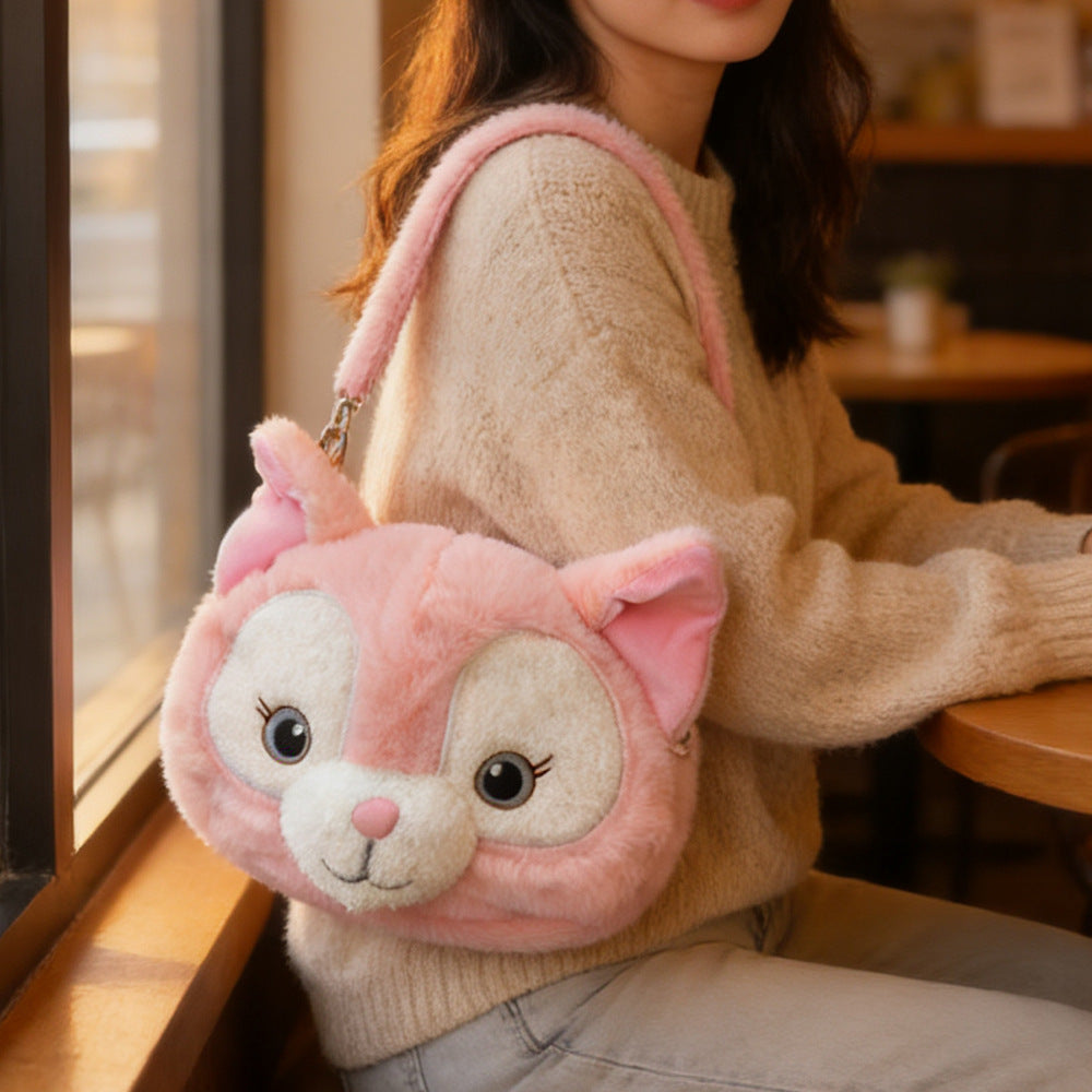 Cartoon plush crossbody bag: instantly turn heads and dominate the scene! overflowing with girly charm, it's irresistibly cute