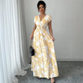 new european and american style french print elegant dress
