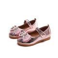 Girls'  spring new bowknot soft sole princess leather shoes for mid-to-large children - wholesale magic tape closure kids' shoes (direct from manufacturer)