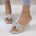 plus size high heel slippers women's 2026 summer new bowknot wine glass heel fashion sandals women