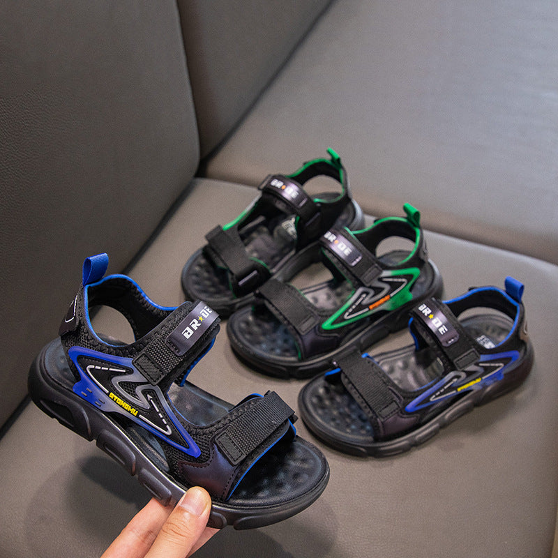 Summer new children's sandals soft-soled students running classmates trendy boys handsome polyurethane beach shoes
