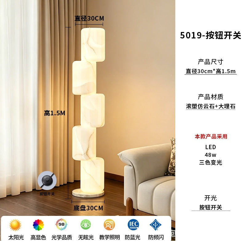 new imitation marble cream style vertical hotel b&b decorative lamp scandinavian house elegant displaced floor lamp