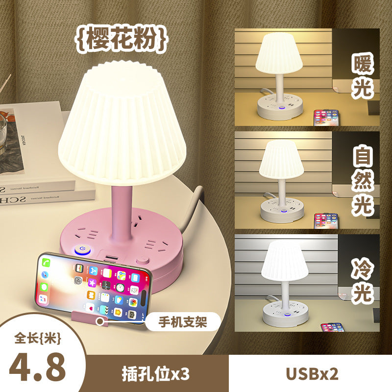 For home bedside table lamp master bedroom classy sense of accessible luxury night light baby feeding eye protection usb sleep light socket