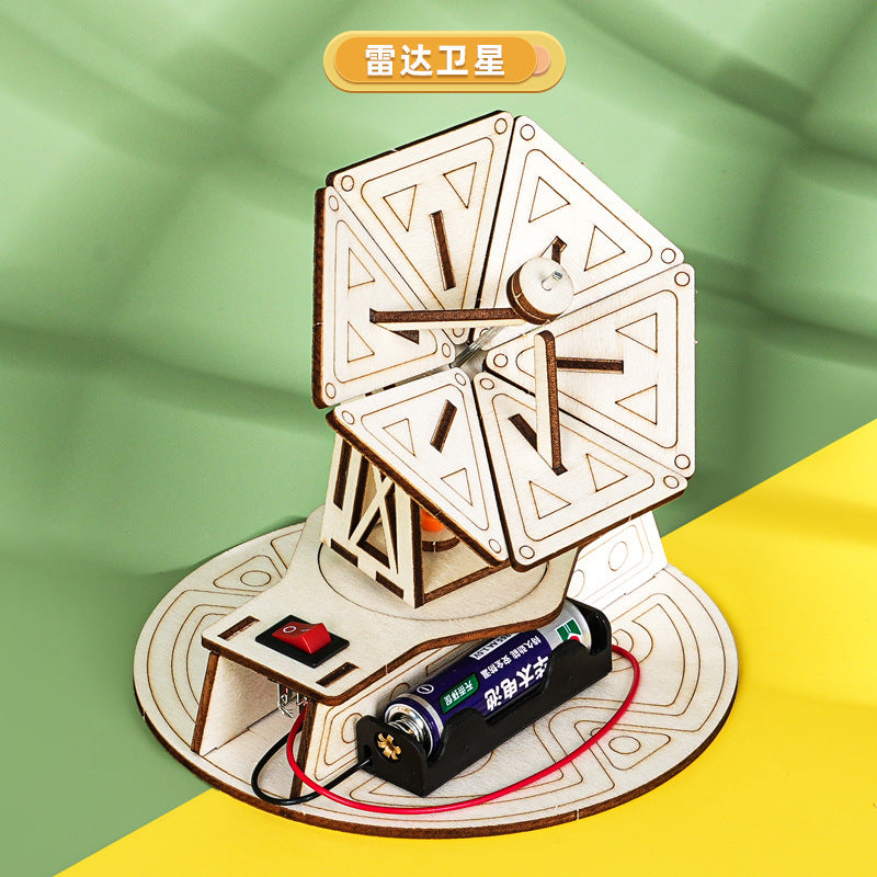 Radar detection satellite model, science and technology small production science experiment handmade DIY children's student teaching aids material package