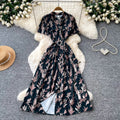 French riviera style halter sleeveless dress - women's summer cinched waist slimming tiered ruffle cake dress