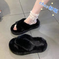 Furry slippers women's internet celebrity outwear 2024new arrivalk-style ins trendy shoes summerfor home home cotton slippers