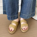 new birkenstock-style women's sandals - summer outdoor wear, double strap, velcro closure, fashionable, non-slip beach slides - women's export model