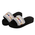 Ethnic style fashion slippers for women 2025 summernew arrivalplus sizesequin pearl toe sandals and flip-flops for beach