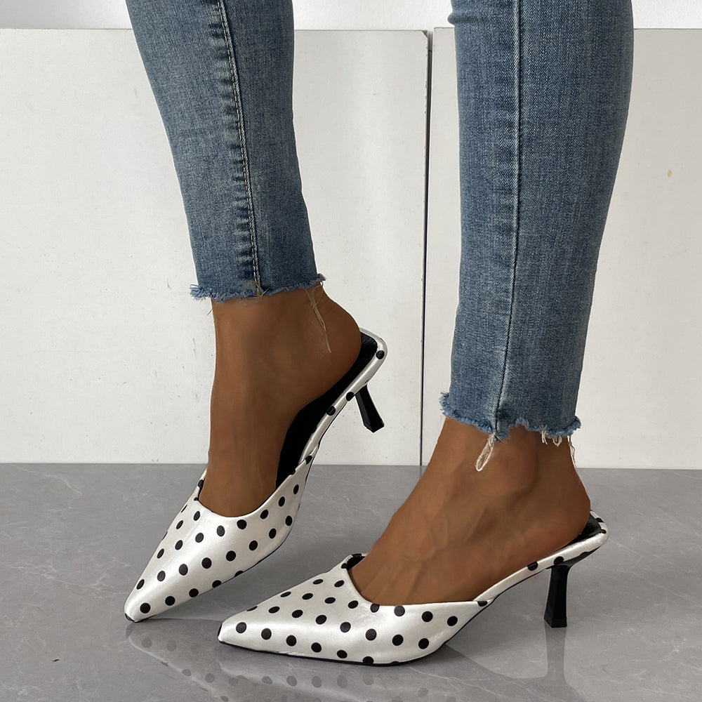Baotou slippers women's shoes thick heel frenchretro half slippers 2026new arrivalsummer lazy shoes slip-on sandals