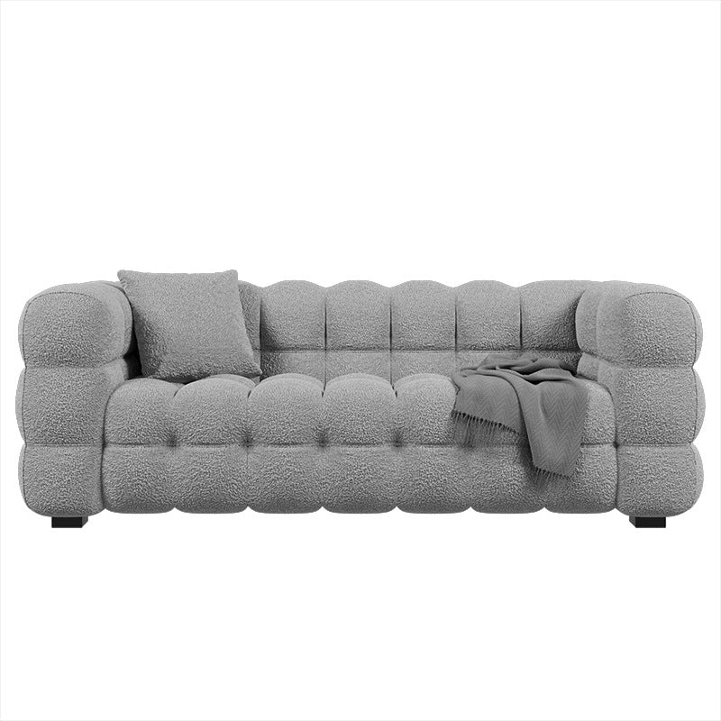 Nordic light luxury teddy lamb velvet sofa, modern minimalist cream style latex italian minimalist chaise lounge sofa
