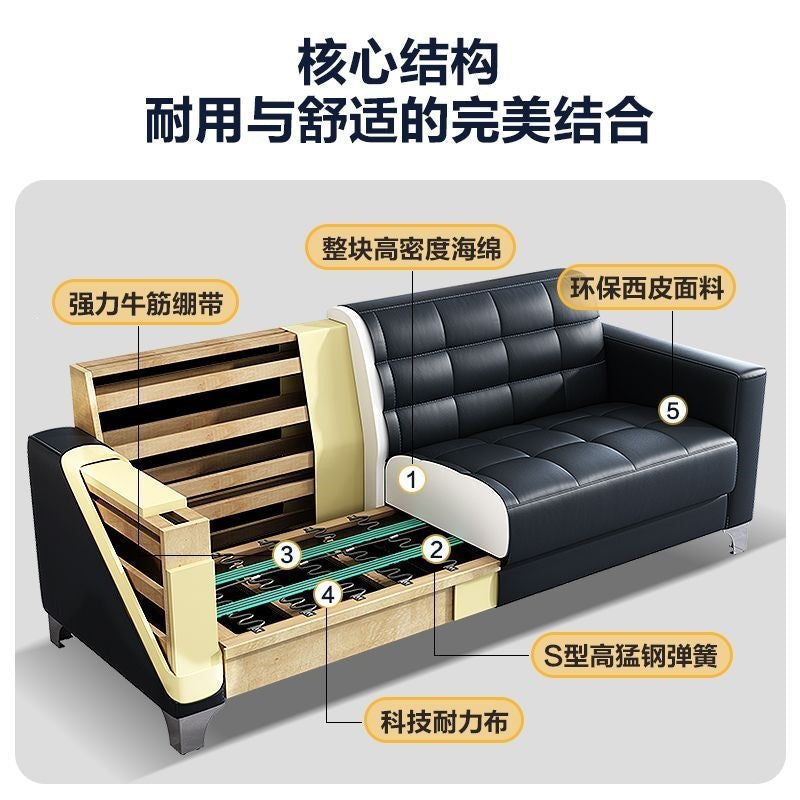 Office sofa business reception modern casual visitor single three-seater office sofa coffee table combination suit
