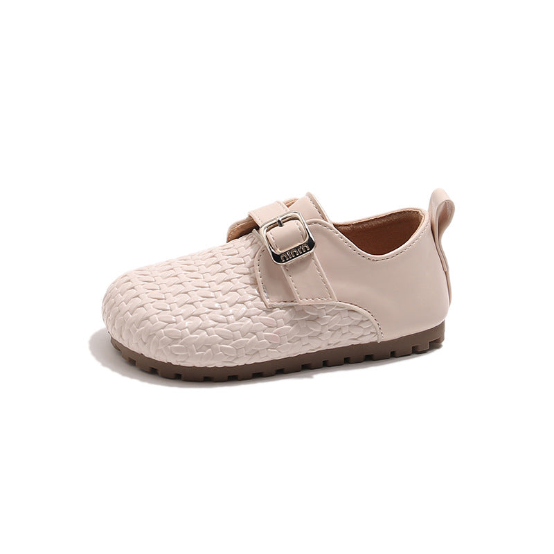 ins French small leather shoes 2025 spring and autumn new Korean version of girls woven princess shoes soft sole Mary Jane single shoes