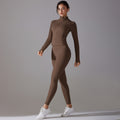 New arrival: solid color antibacterial seamless underwear zip-up yoga set - two-piece activewear for running and fitness