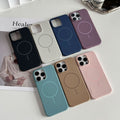 Matte tpu magnetic compatible iphone 17 pro max phone case, solid color 16 with velvet interior, apple 15 official style case