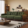 Used leather sofa, living room retro style italian high-end home straight-row small apartment three-seater cowhide sofa