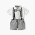 New arrival boys suitnew arrival summer overalls performance clothes baby two-piece set one-year-old preppy style dress