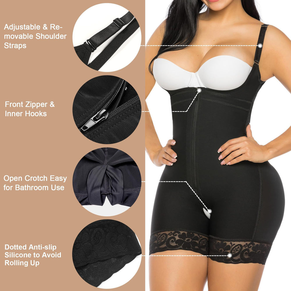 Temu european and american style waist trainer bodysuit - mesh shapewear for tummy control, butt lift, and body shaping