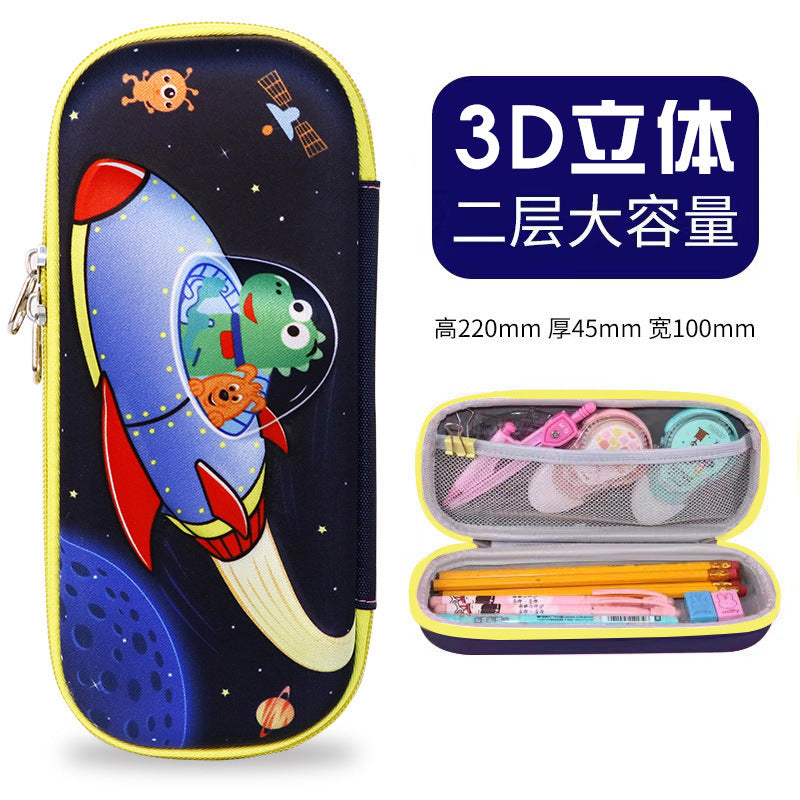 New 3D three-dimensional multi-functional stationery box, children's day gift for primary school students, cartoon large-capacity pencil case creativity